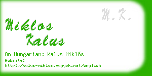 miklos kalus business card